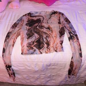 Sheer long sleeve top